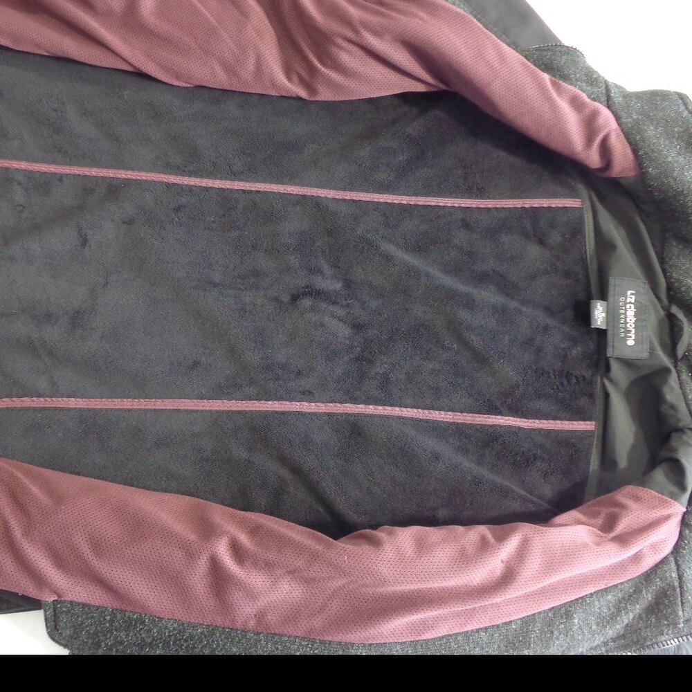 Liz Claiborne Women’s All Weather Coat Black Zip Snaps Hooded Mesh Lining Size M - Picture 6 of 9